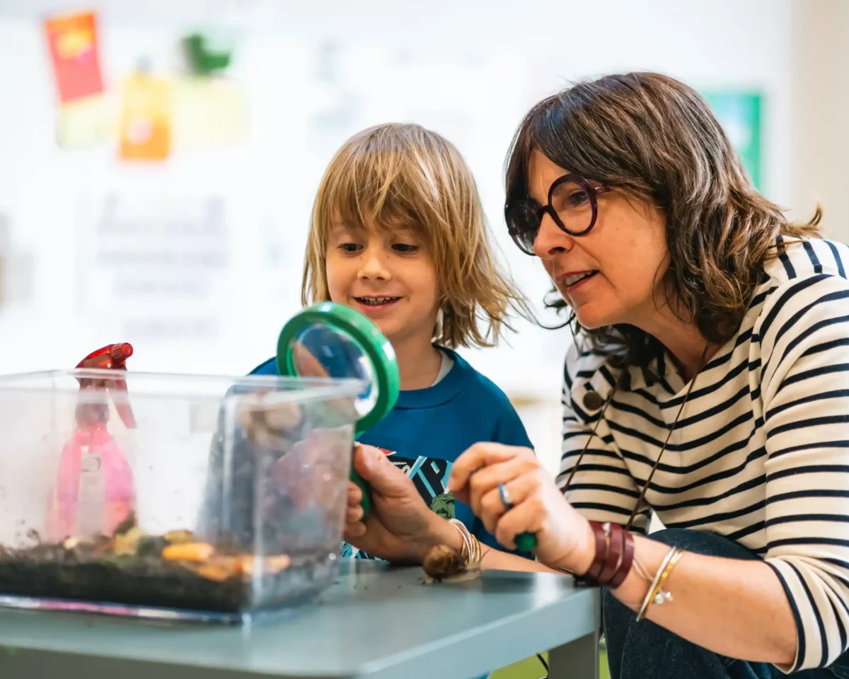 Observation du monde du vivant en maternelle avec une enseignante